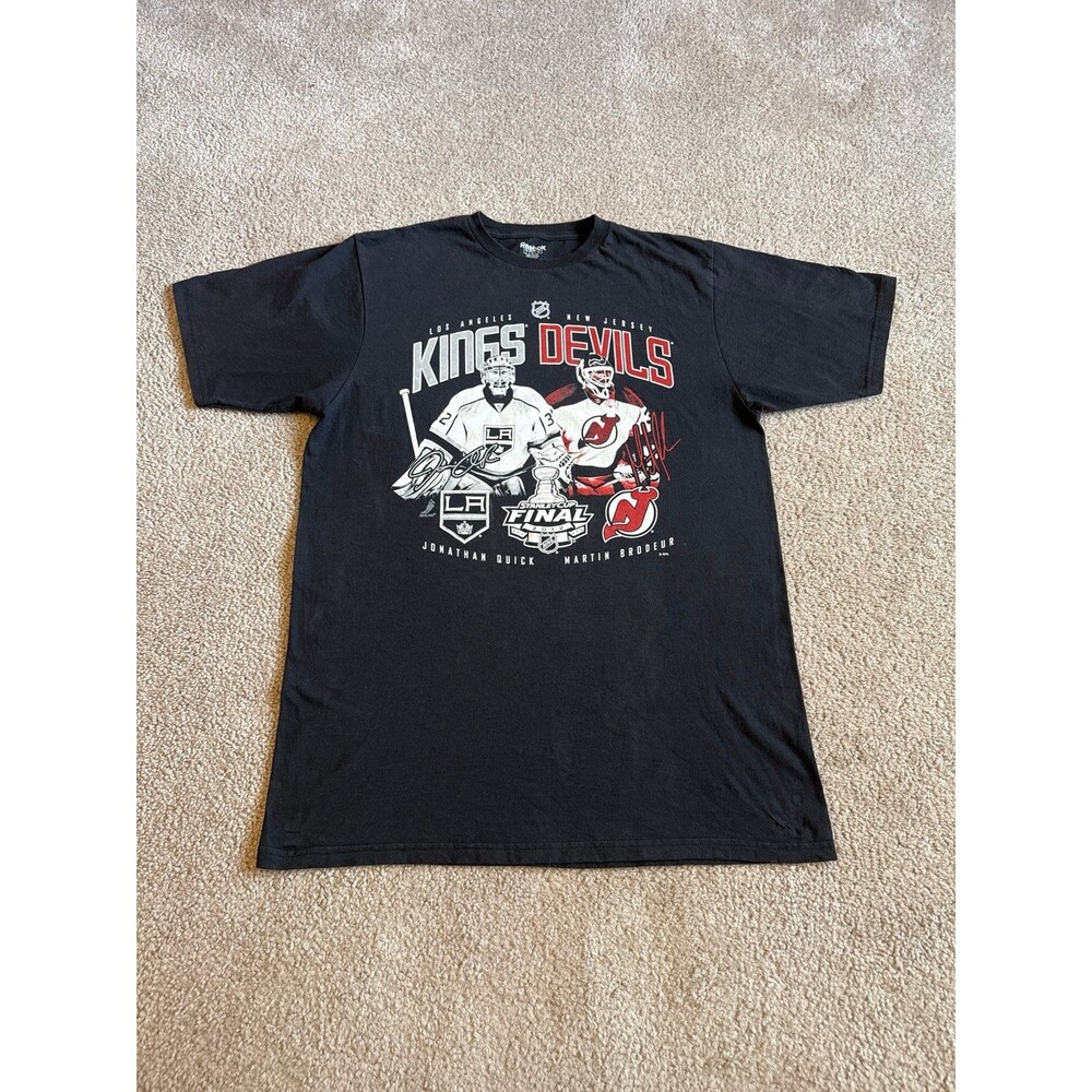 Los Angeles Kings vs New Jersey Devils Stanley Cup Reebok Men’s Tee Size Large